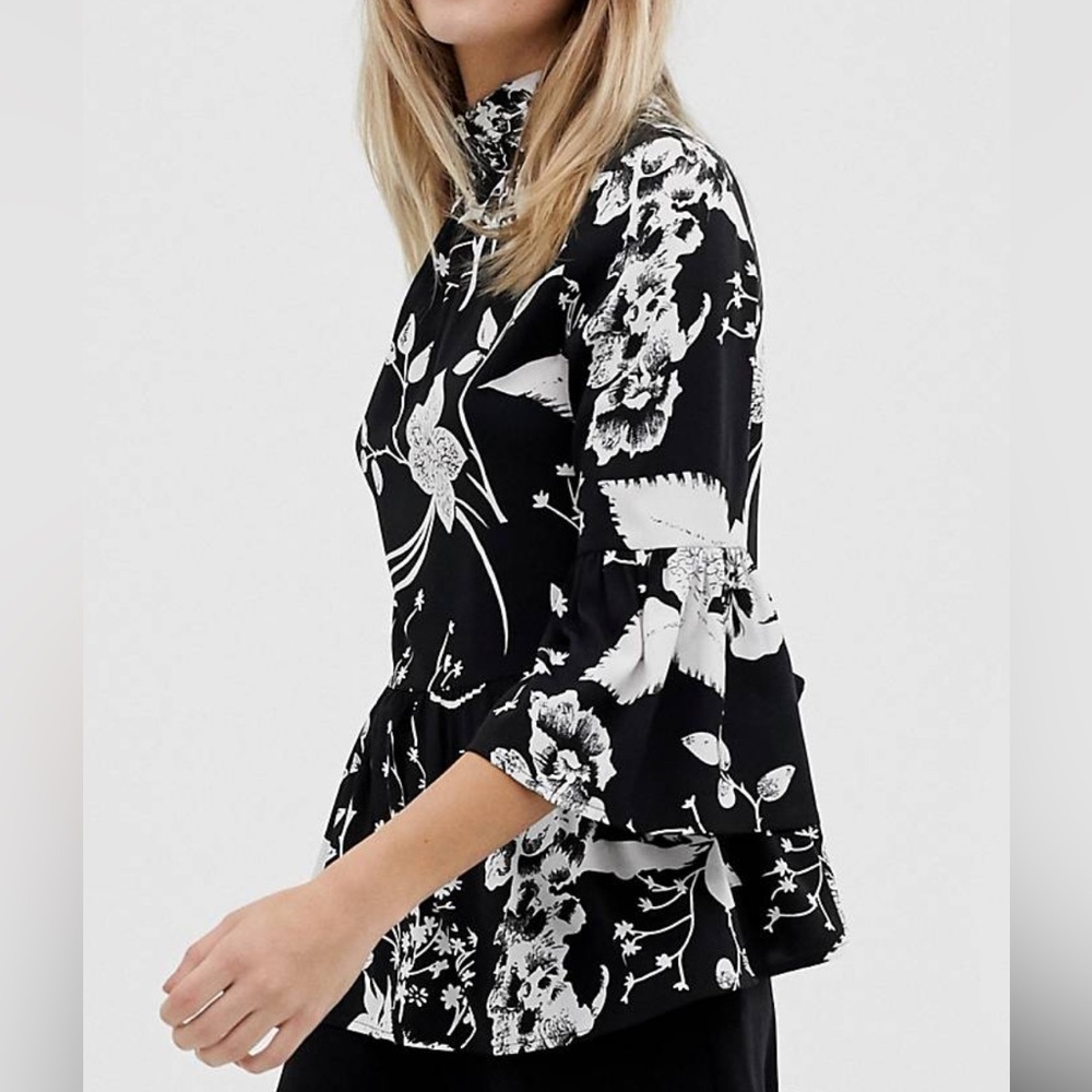 VERO MODA High Neck Smocked Blouse - Picture 2 of 3